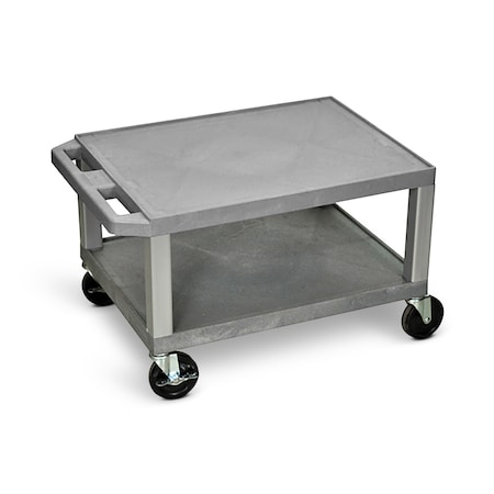 Luxor 16"H AV Cart - Two Shelves - Red with Black Legs and Electric WT16GYE-N